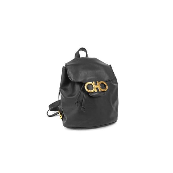 FERRAGAMO Black Double Gancini Backpack A-A26459 - Picture 2 of 10